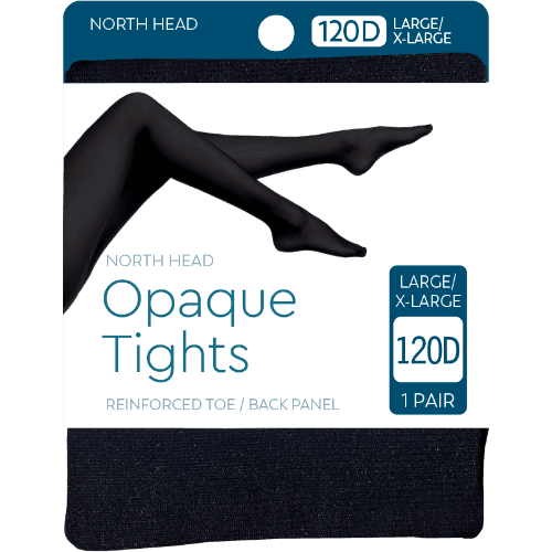 North Head Black 120 Denier Opaque Tights Large/X-Large