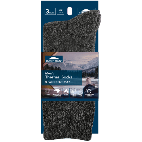 North Head Men's Thermal Socks Size 7-12 Assorted