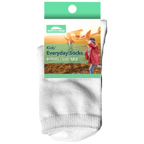 North Head Kid's Everyday Socks Size 12-2 Assorted