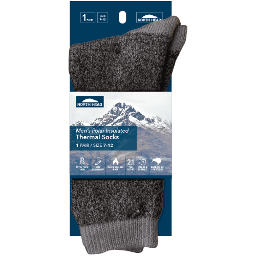 North Head Men's Polar Insulated Thermal Socks Size 7-12 Assorted