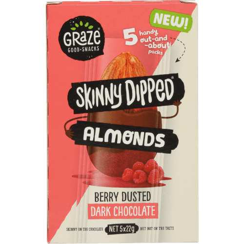 Graze Skinny Dipped Berry Dusted Dark Chocolate Almonds