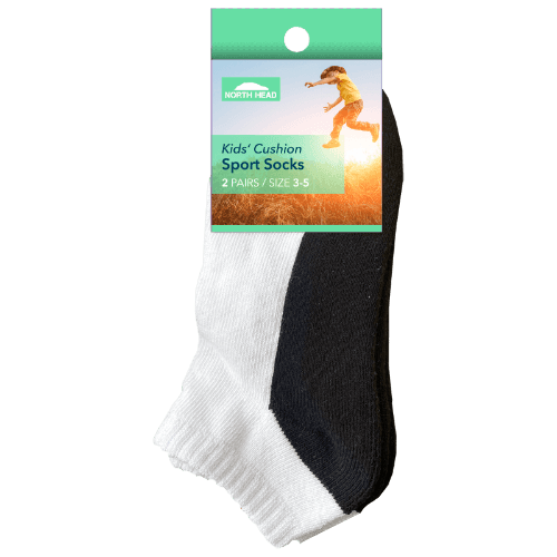 North Head Kid's Cushion Sport Socks Size 3-5 Assorted