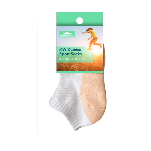 North Head Kid's Cushion Sports Socks Size 7-11 Assorted