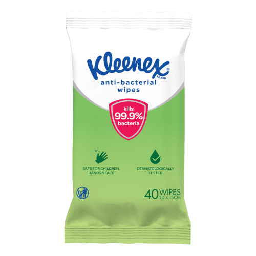 Kleenex Antibacterial Wet Facial Tissue Wipes 40 pack
