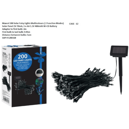Maxcel Multicolour 200 Solar Fairy Light