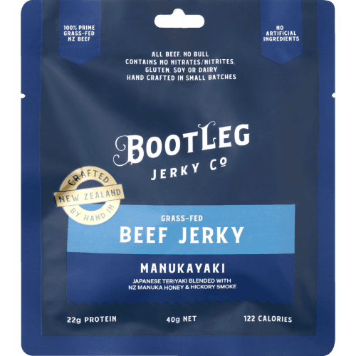 Bootleg Jerkey Co. Manukayaki Grass-Fed Beef Jerky