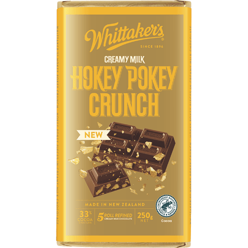 Whittaker's Hokey Pokey Crunch 33% Cocoa Milk Chocolate Block