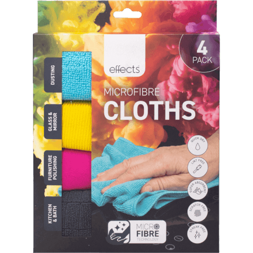 Effects Microfibre Cleaning Cloth Set 4 pack