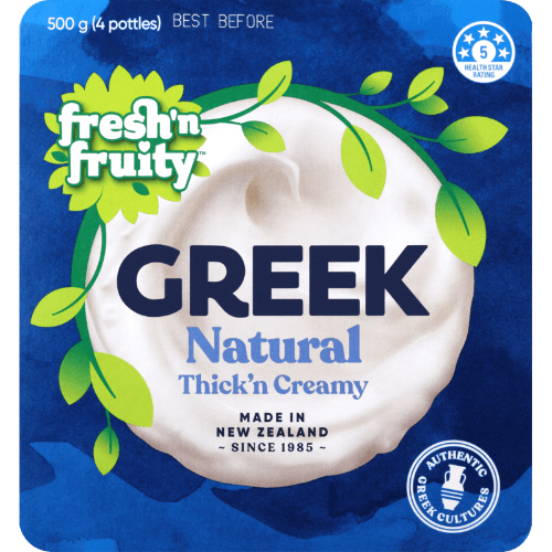 Fresh N Fruity Yoghurt Greek Natural 4 × 500 g