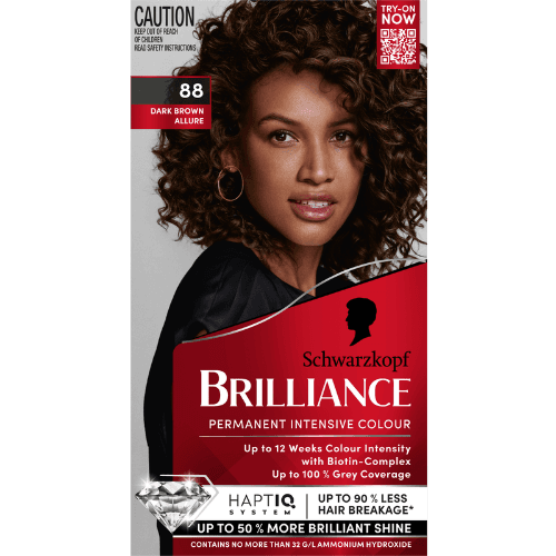 Schwarzkopf Brilliance Dark Brown Allure 88 Permanent Hair Colour