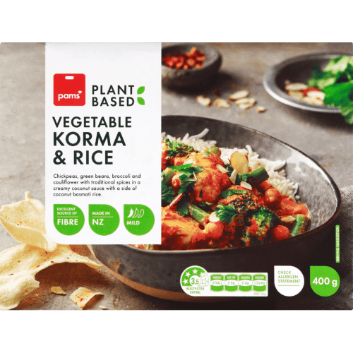 Pams Plant Based Vegetable Korma & Rice