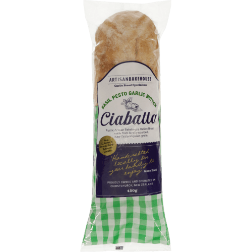 Artisan Bakehouse Basil Pesto Garlic Butter Ciabatta Bread
