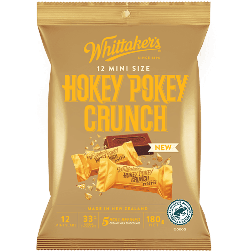 Whittaker's Hokey Pokey Crunch 33% Cocoa Milk Chocolate Bars