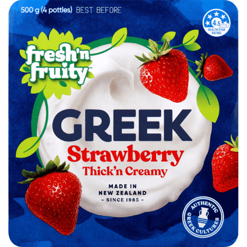 Fresh N Fruity Yoghurt Greek Strawberry 4 × 500 g