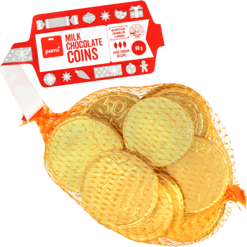 Pams Milk Chocolate Coins 80 g