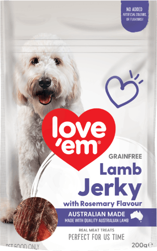 Love'em Grainfree Dog Treats Lamb Jerky With Rosemary Flavour