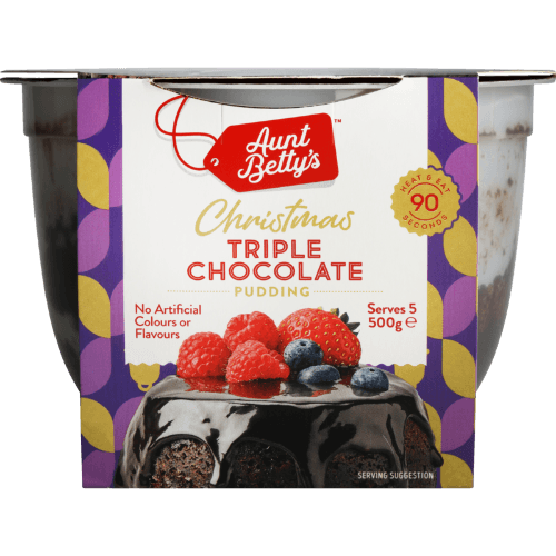 Aunt Bettys Christmas Pudding Triple Chocolate 500 g