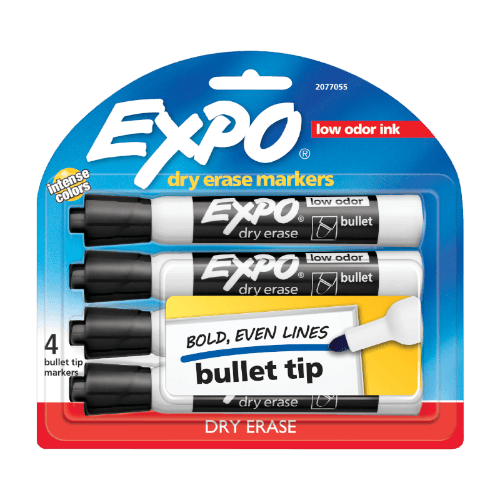 EXPO Dry Erase Bullet Tip Whiteboard Marker 4 pack