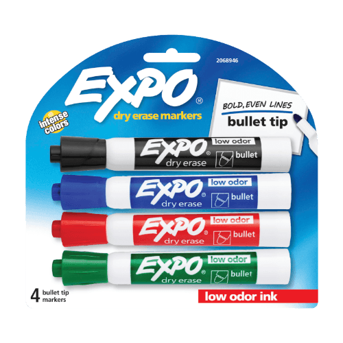 EXPO Dry Erase Low Odor Ink Assorted Whiteboard Markers
