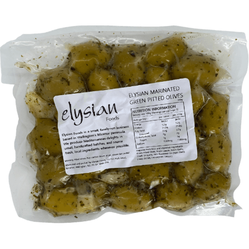 Elysian Foods Marinated Green Pitted Olives