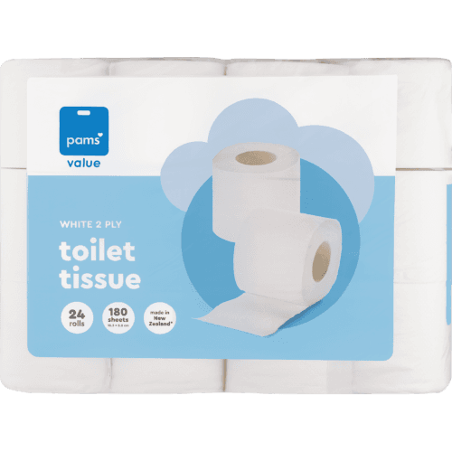 Value White 2ply Toilet Tissue 24 × 180 sheets