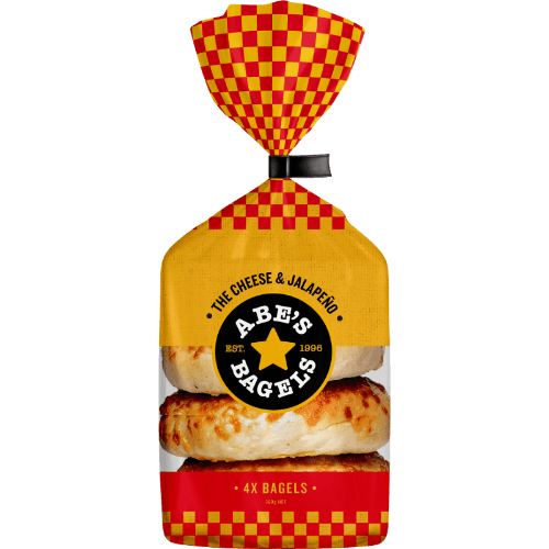 Abe's The Cheese & Jalapeno Bagels 4 pack
