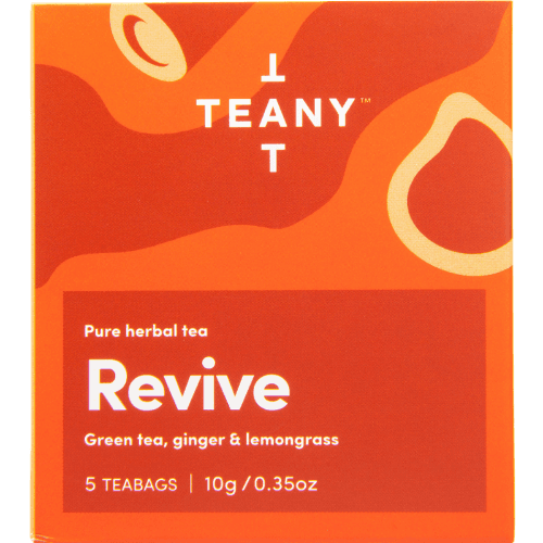 Teany Revive Green Tea Ginger & Lemongrass Pure Herbal Tea Bags 5 pack