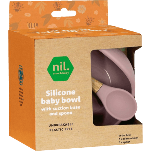 nil. Silicon Baby Bowl & Spoon With Suction Base