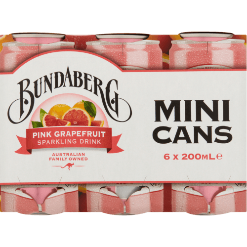 Bundaberg Pink Grapefruit Sparkling Drink Mini Cans