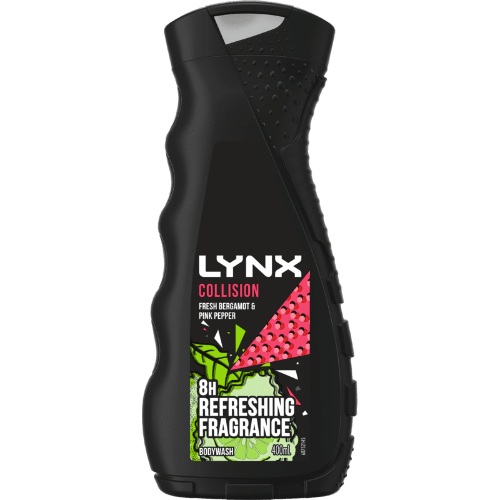 Lynx Collision Fresh Bergamot + Pink Pepper 3 In 1 Body Face Hair Wash 400 mL