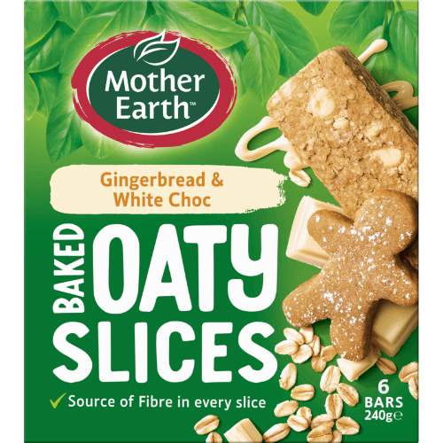 Mother Earth Gingerbread & White Choc Baked Oaty Slices