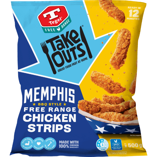 Tegel Take Outs Memphis BBQ Style Free Range Chicken Strips
