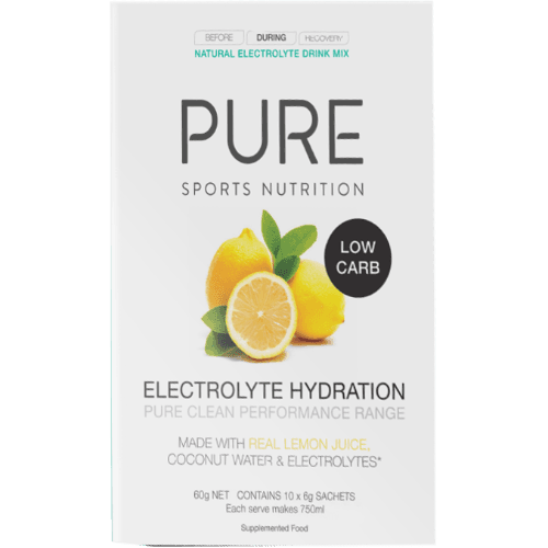 Pure Lemon Electrolyte Hydration Low Carb Sports Nutrition Sachets 10 × 6 g
