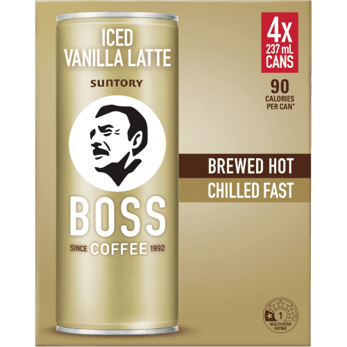 Suntory Iced Vanilla Latte Coffee Cans 4 × 237 mL