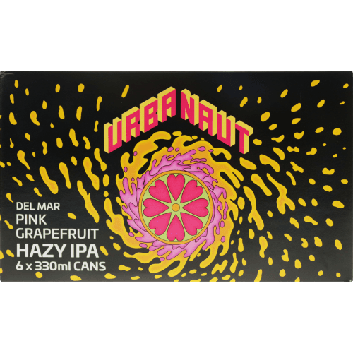 Urbanaut Del Mar Pink Grapefruit Hazy IPA Cans 6 × 330 mL