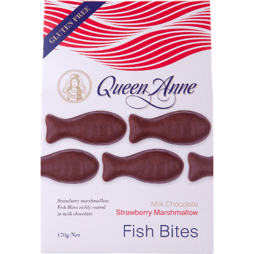 Queen Anne Strawberry Marshmallow Milk Chocolate Fish Bites