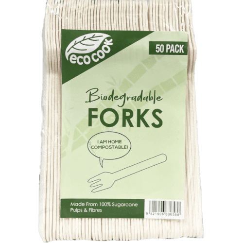 Eco Cook Biodegradable Sugarcane Bagasse Forks