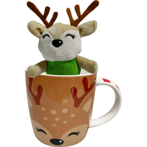 Korbond Christmas Coffee Mug With Plush Toy