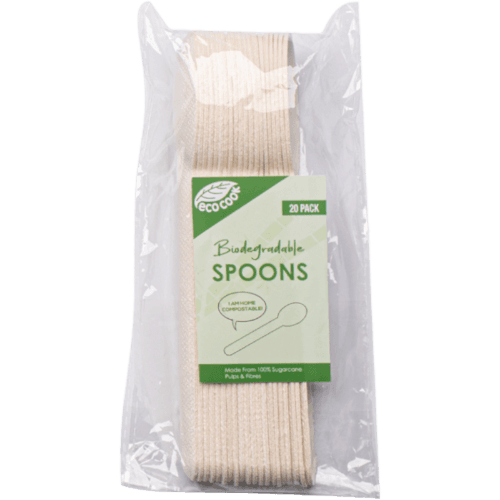 Eco Cook Biodegradable Sugarcane Bagasse Spoons 20 pack