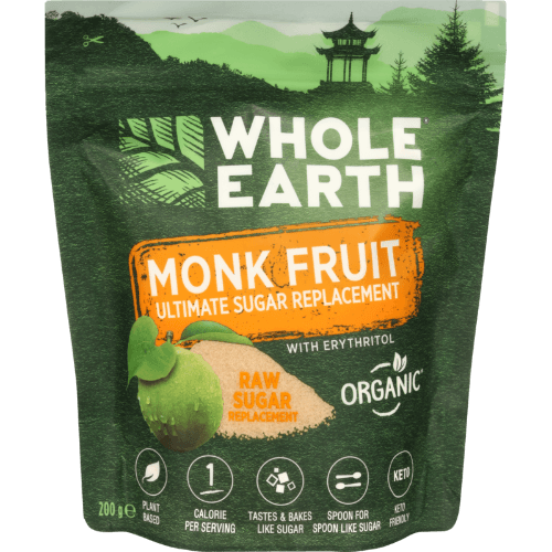 Whole Earth Monk Fruit Ultimate Raw Sugar Replacement
