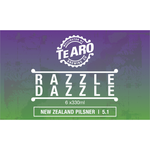 Te Aro Brewing Company Razzle Dazzle New Zealand Pilsner Cans