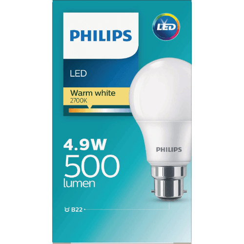 Philips LED Warm White 4.9W 500 Lumen Bayonet Bulb