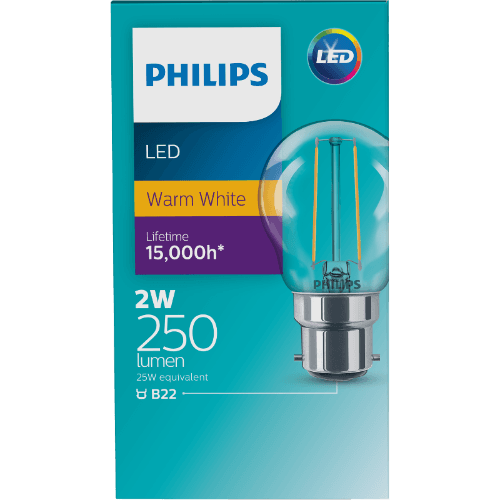 Philips LED Warm White Clear 2W 250 Lumen Bayonet Bulb