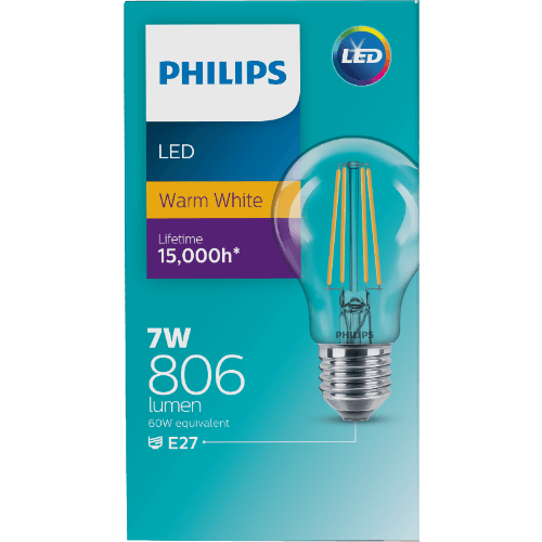 Philips LED Warm White Clear 4.3W 470 Lumen Bayonet Candle Bulb