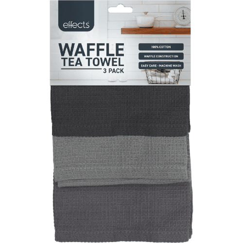 Effects Waffle Cotton Tea Towels 40x70cm 3 pack