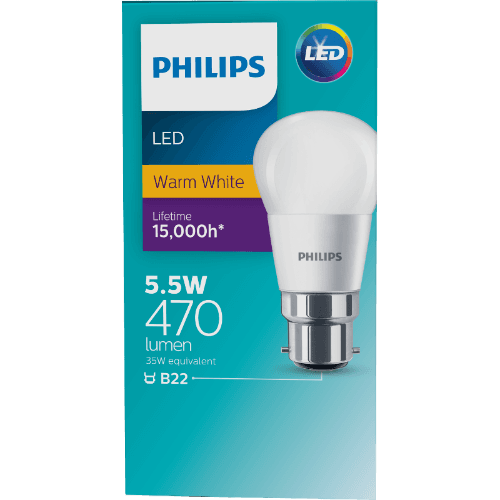 Philips LED Warm White 5.5W 470 Lumen Bayonet Bulb