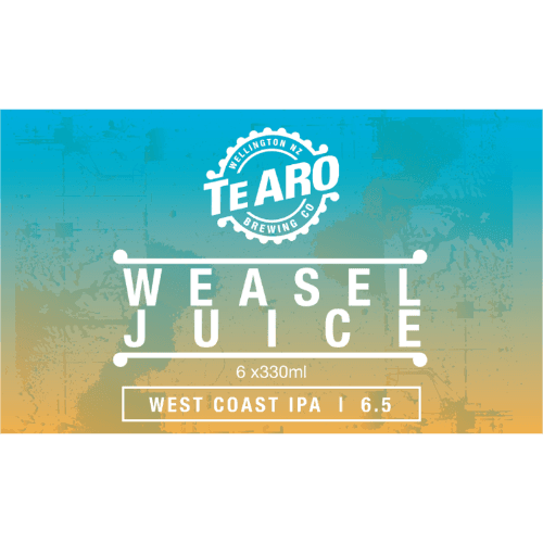 Te Aro Brewing Company Weasel Juice West Coast IPA Cans 6 × 330 mL