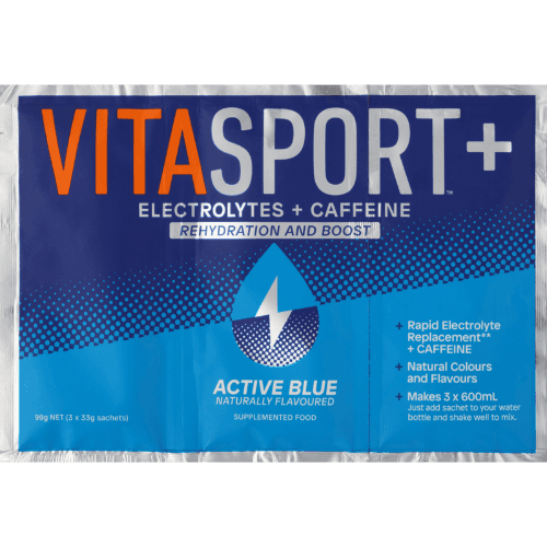 Vitasport Plus Electrolytes + Caffeine Active Blue Electrolyte Drink Base