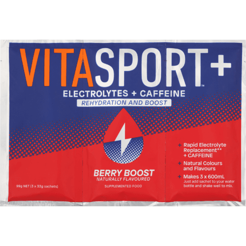 Vitasport Plus Electrolytes + Caffeine Berry Boost Electrolyte Drink Base