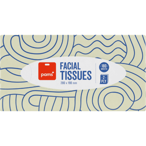 Pams The Artist Series 2Ply Facial Tissues 180 pack